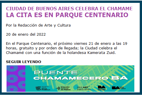 CHAMAME EN PARQUE CENTENARIO